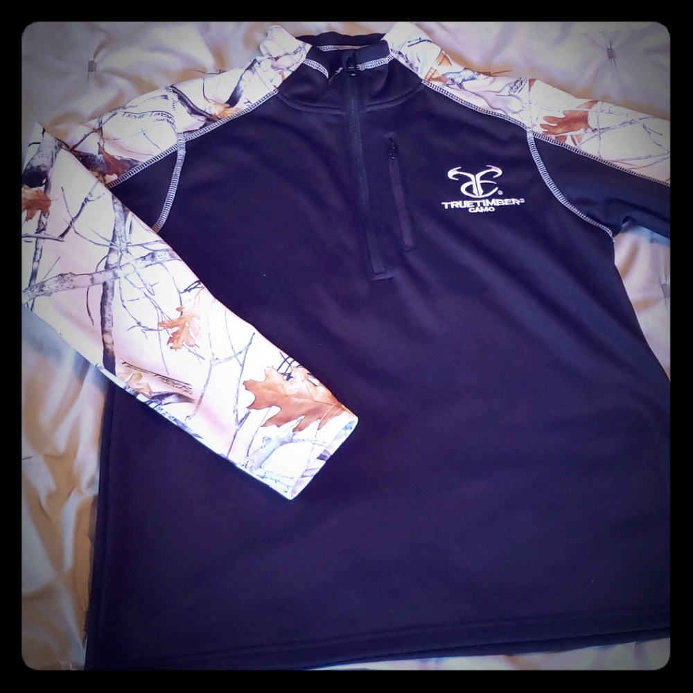 True Timber white camo half zip